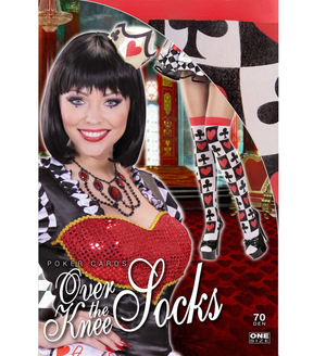 Calze Collant Parigine Carte Poker per Abito Travestimento Vestito Carnevale