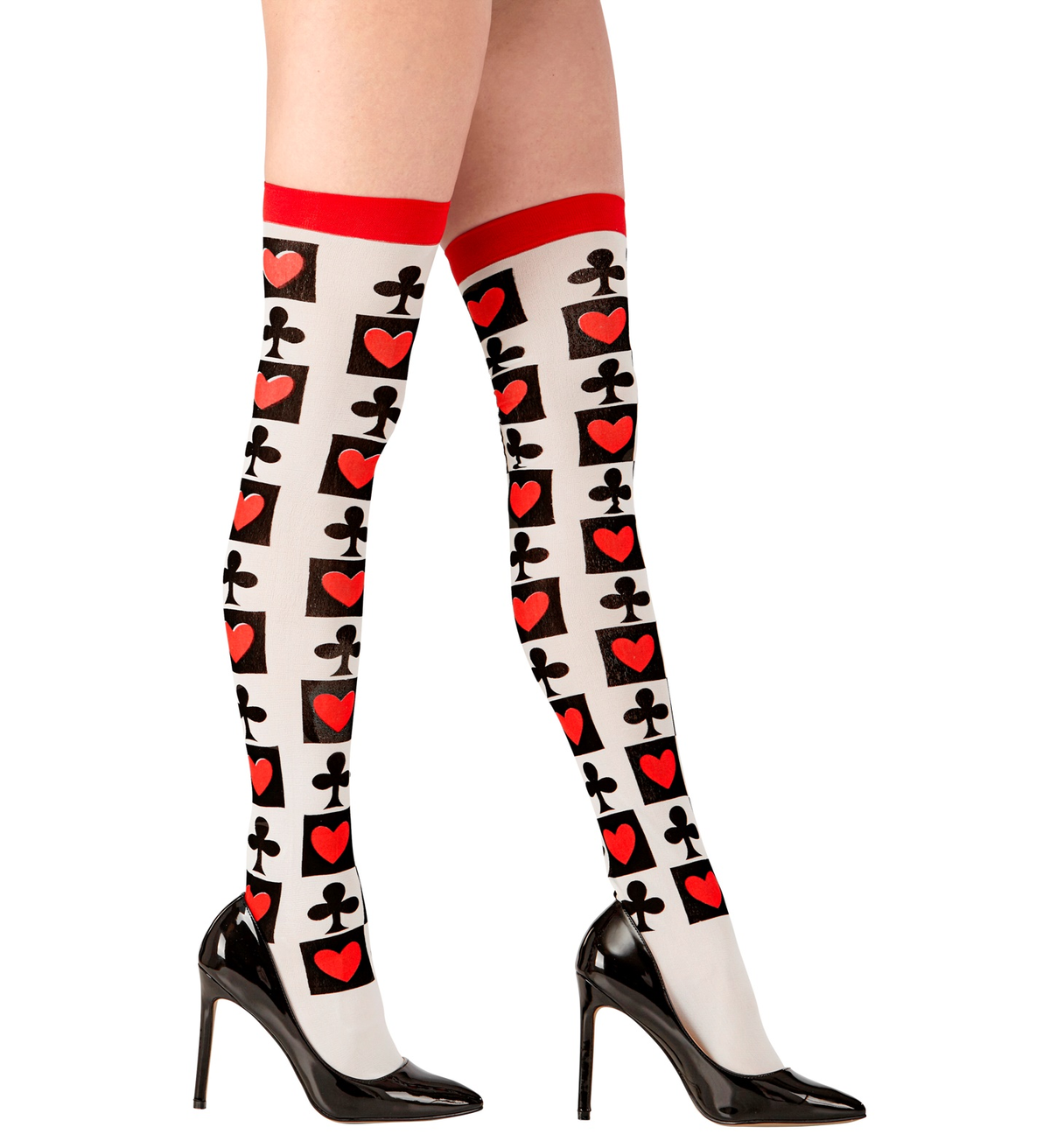 Calze Collant Parigine Carte Poker per Abito Travestimento Vestito Carnevale