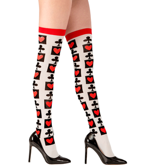 Calze Collant Parigine Carte Poker per Abito Travestimento Vestito Carnevale