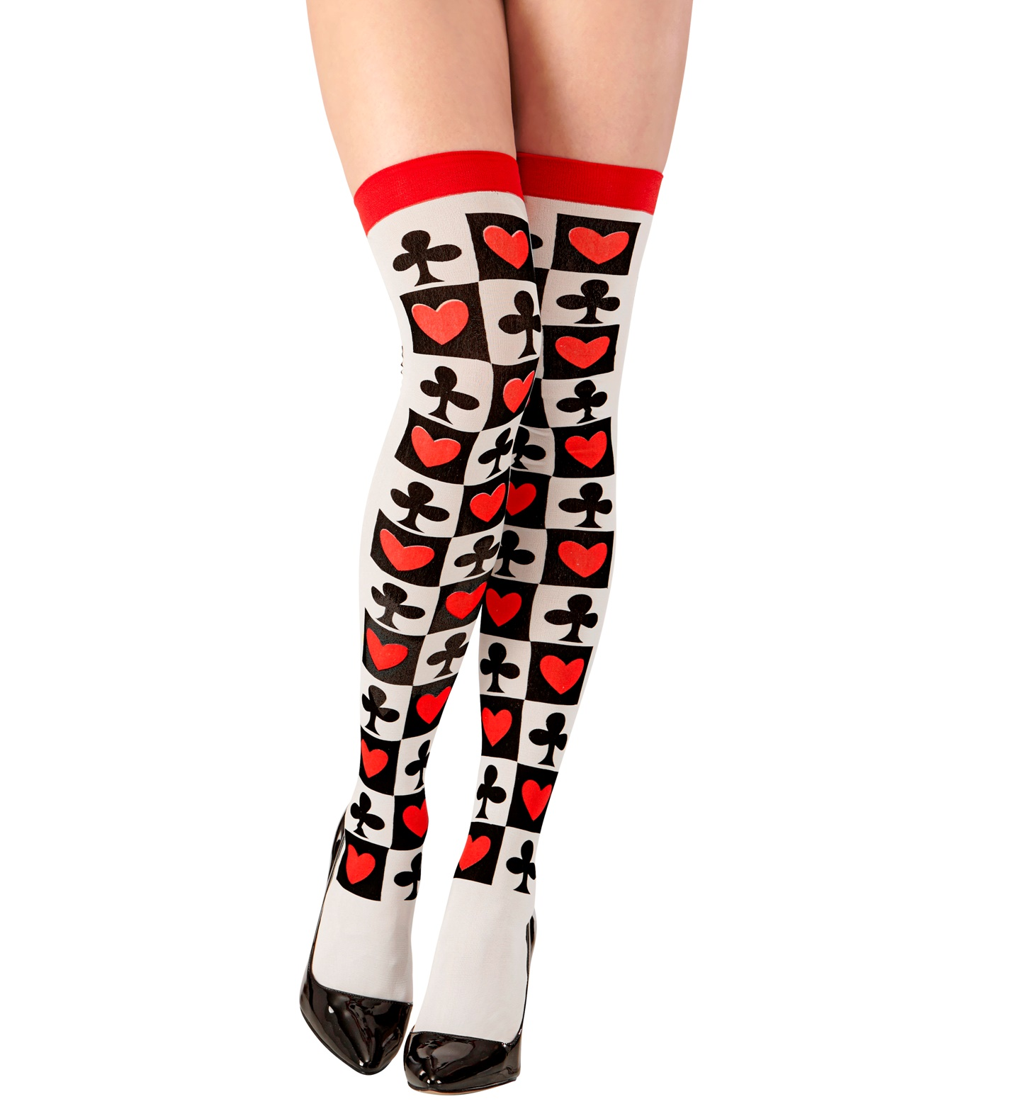 Calze Collant Parigine Carte Poker per Abito Travestimento Vestito Carnevale