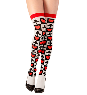 Calze Collant Parigine Carte Poker per Abito Travestimento Vestito Carnevale