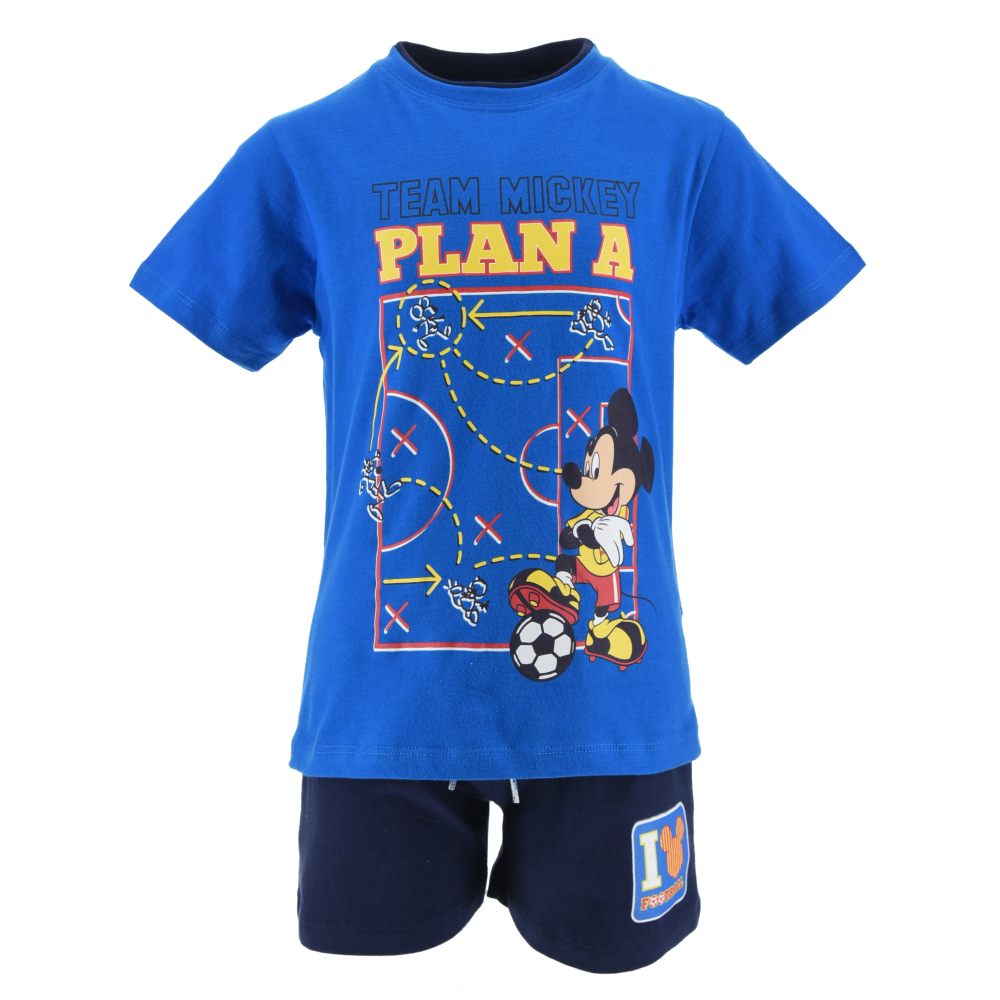 Completo Short + T-Shirt Topolino DISNEY Bambino 100% Cotone - Ex1040blu