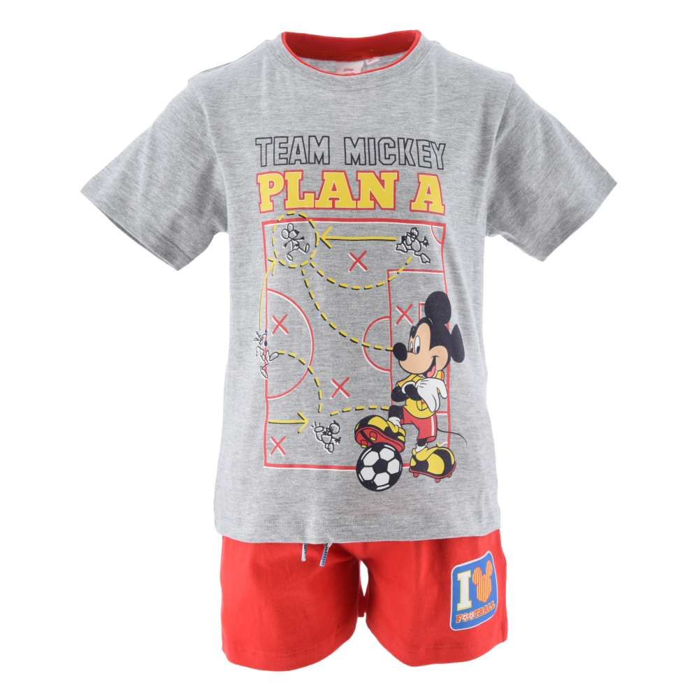 Completo Short + T-Shirt Topolino DISNEY Bambino 100% Cotone - Ex1040grigio