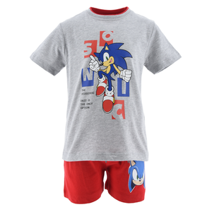 Completo Short + T-Shirt Sonic Bambino 100% Cotone - Ex1045grigio