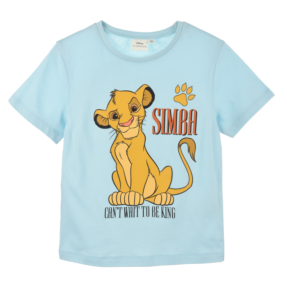 T-Shirt M.c. Simba DISNEY Maglietta Bambino 100% Cotone - Ex1181.bioazzurro