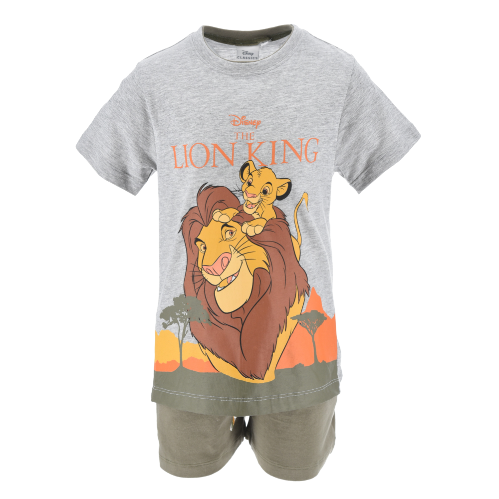 Completo Short + T-Shirt Simba DISNEY Bambino 100% Cotone - Ex1044grigio