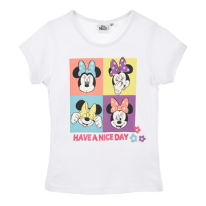 T-Shirt M.c. Minnie DISNEY Maglietta Bambino 100% Cotone - Ex1149bianco