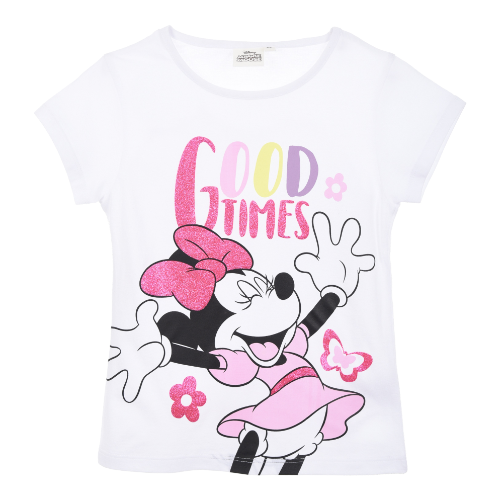 T-Shirt M.c. Minnie DISNEY Maglietta Bambino 100% Cotone - Ex1145.biobianco