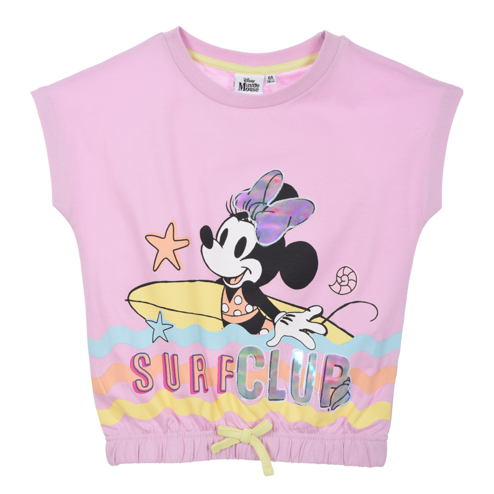 T-Shirt M.c. Minnie DISNEY Maglietta Corta Bambino 100% Cotone - Ex1193lilla