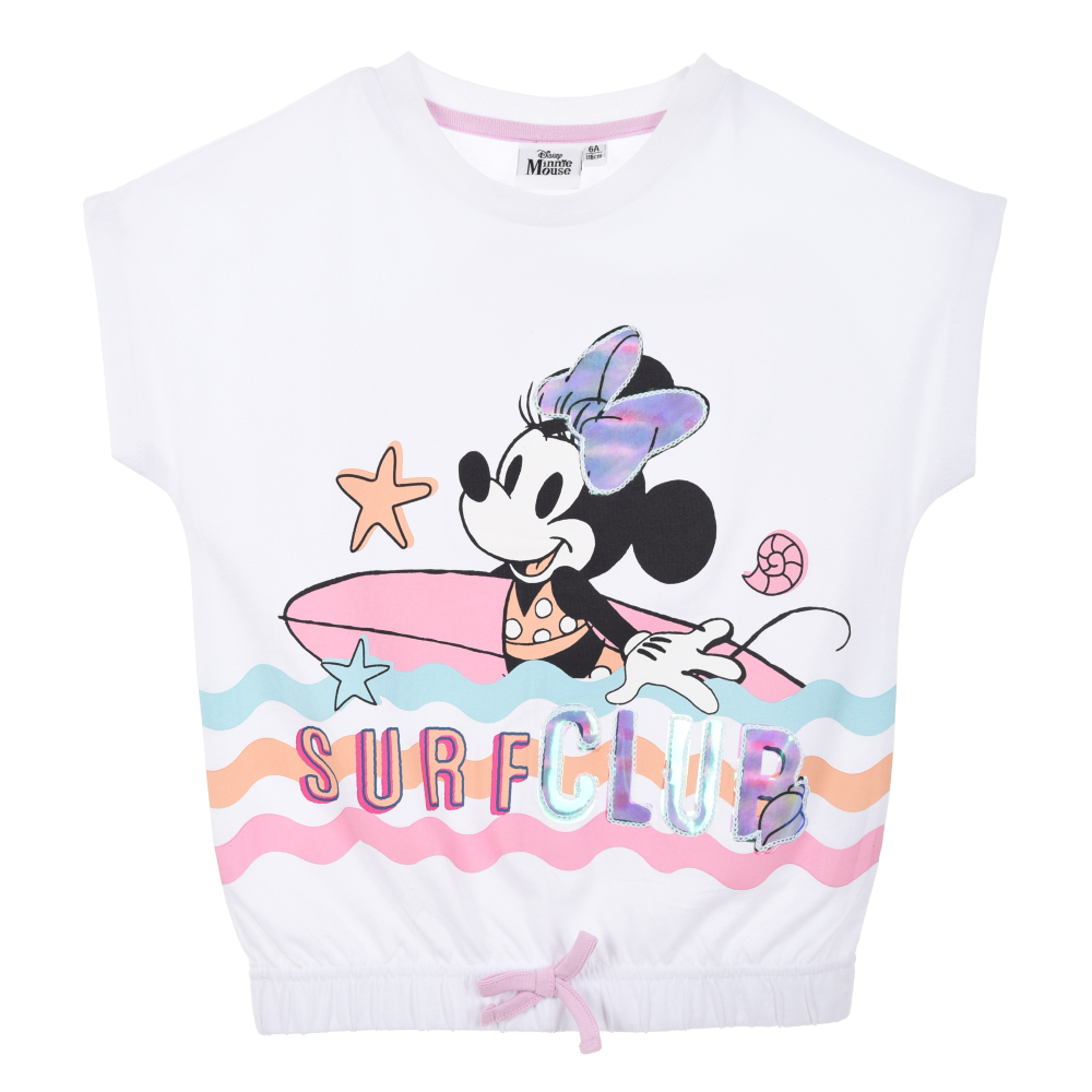 T-Shirt M.c. Minnie DISNEY Maglietta Corta Bambino 100% Cotone - Ex1193bianco