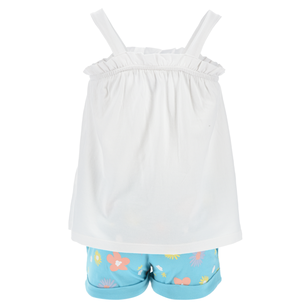 Completo Short + Canotta Frozen DISNEY Bambino 100% Cotone - Ex1074bianco