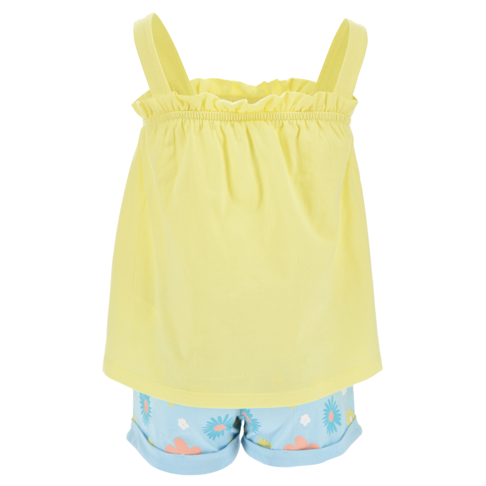Completo Short + Canotta Frozen DISNEY Bambino 100% Cotone - Ex1074giallo