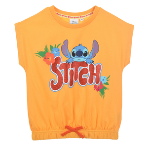 T-Shirt M.c. Stitch DISNEY Maglietta Corta Bambino 100% Cotone - Ex1202arancio