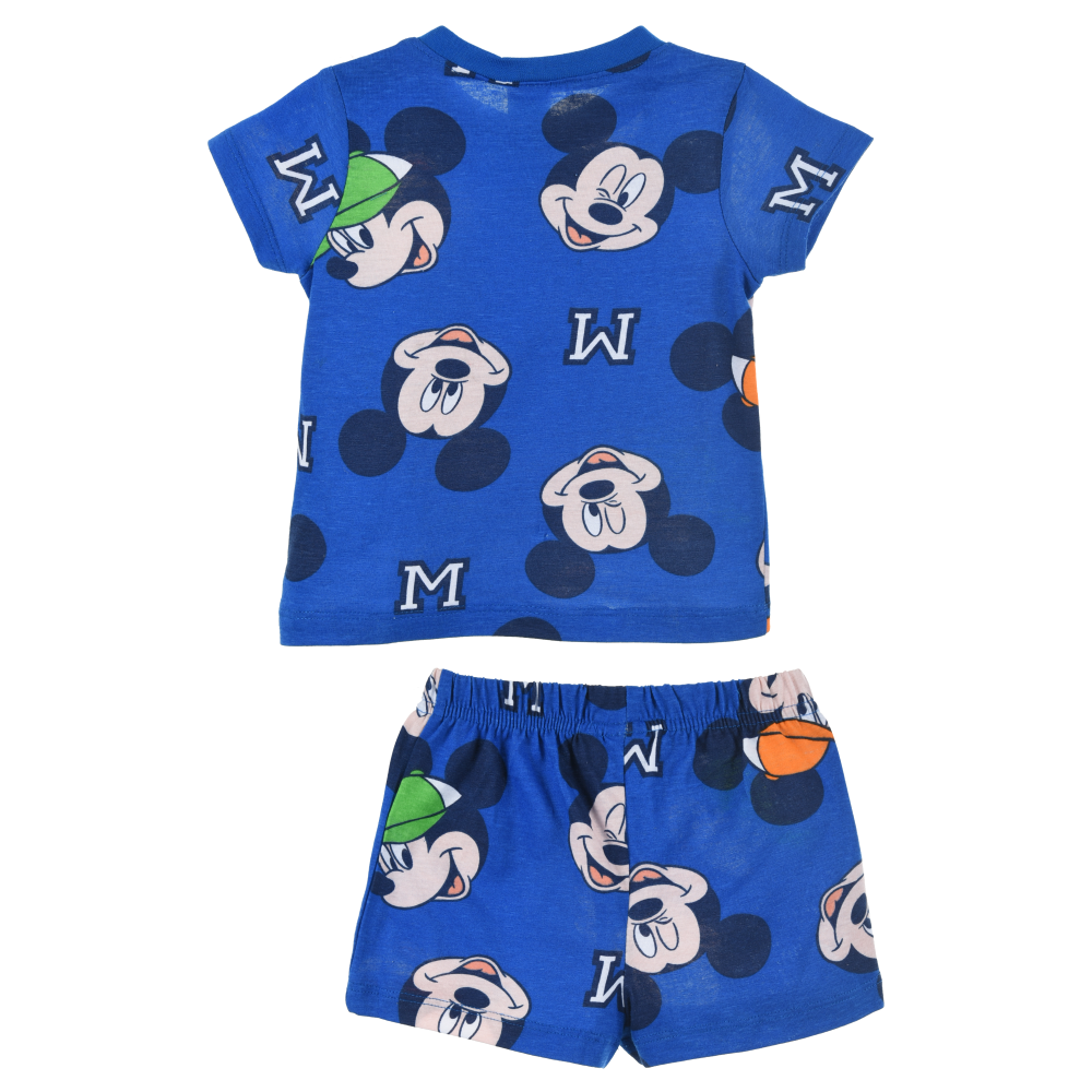 Completo Short + T-Shirt Topolino DISNEY Neonato 100% Cotone - Ex0331blu