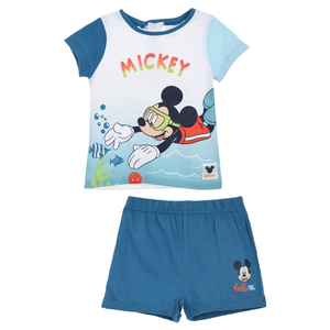 Completo Short + T-Shirt Topolino DISNEY Neonato 100% Cotone - Ex0032blu