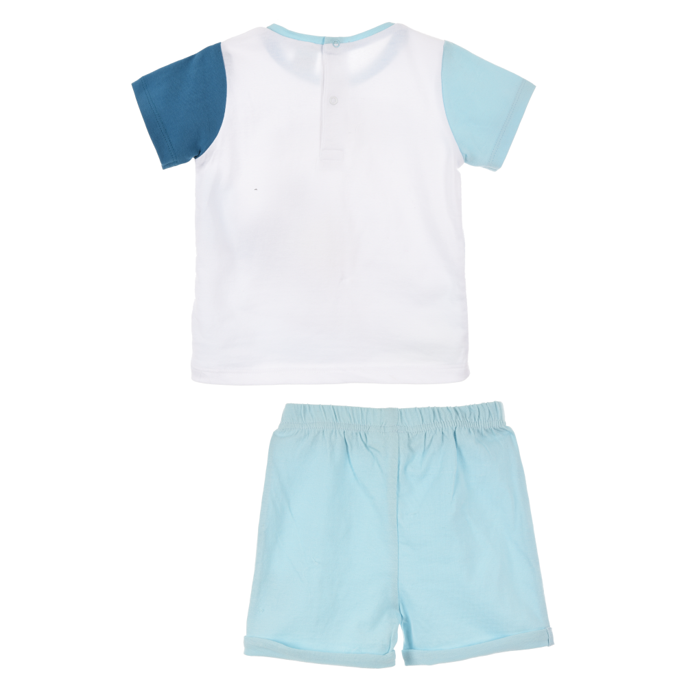 Completo Short + T-Shirt Topolino DISNEY Neonato 100% Cotone - Ex0032azzurro