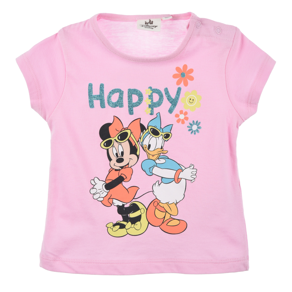T-Shirt M.c. Minnie DISNEY Maglietta Bambino 100% Cotone - Ex0072.biorosa