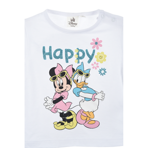 T-Shirt M.c. Minnie DISNEY Maglietta Bambino 100% Cotone - Ex0072.biobianco