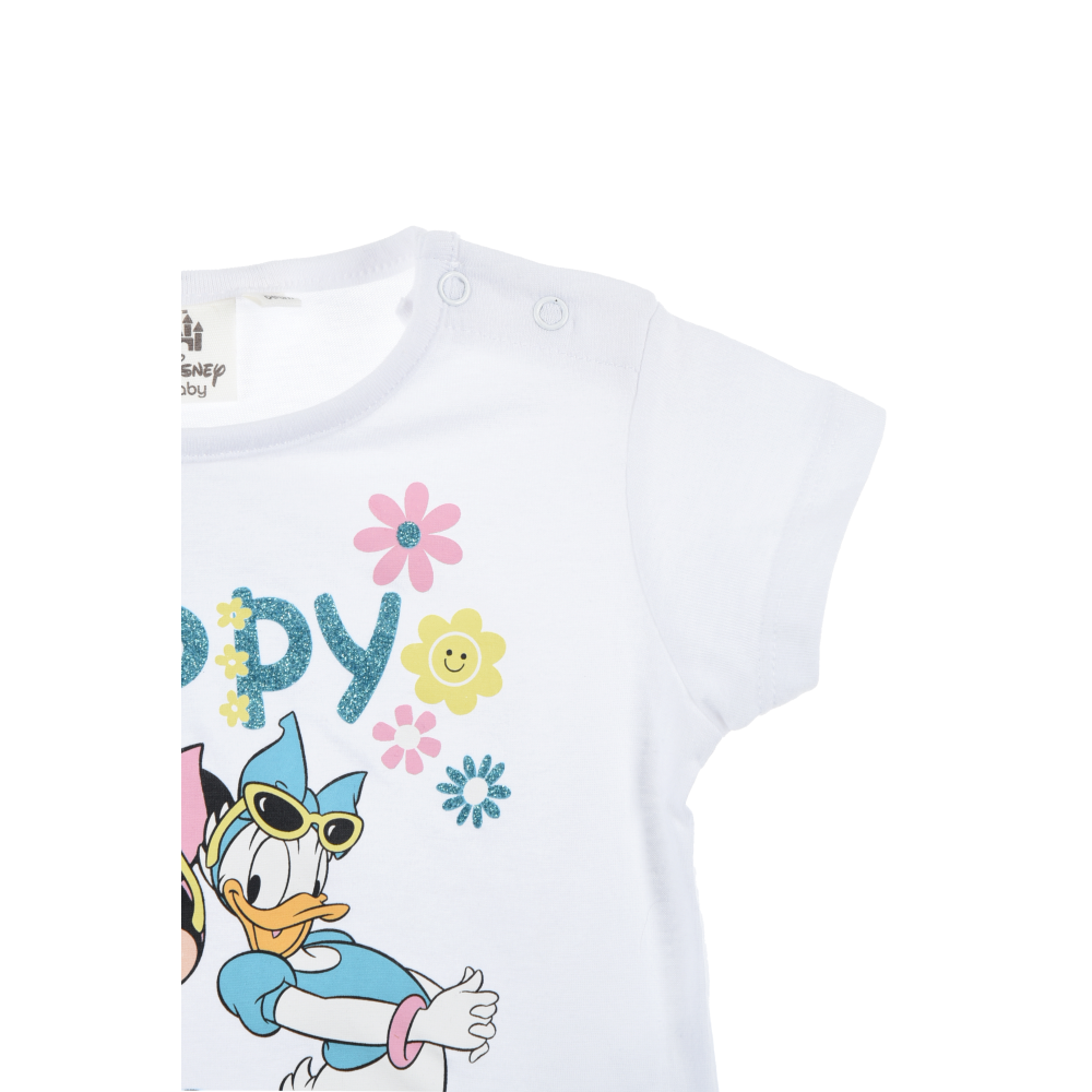 T-Shirt M.c. Minnie DISNEY Maglietta Bambino 100% Cotone - Ex0072.biobianco