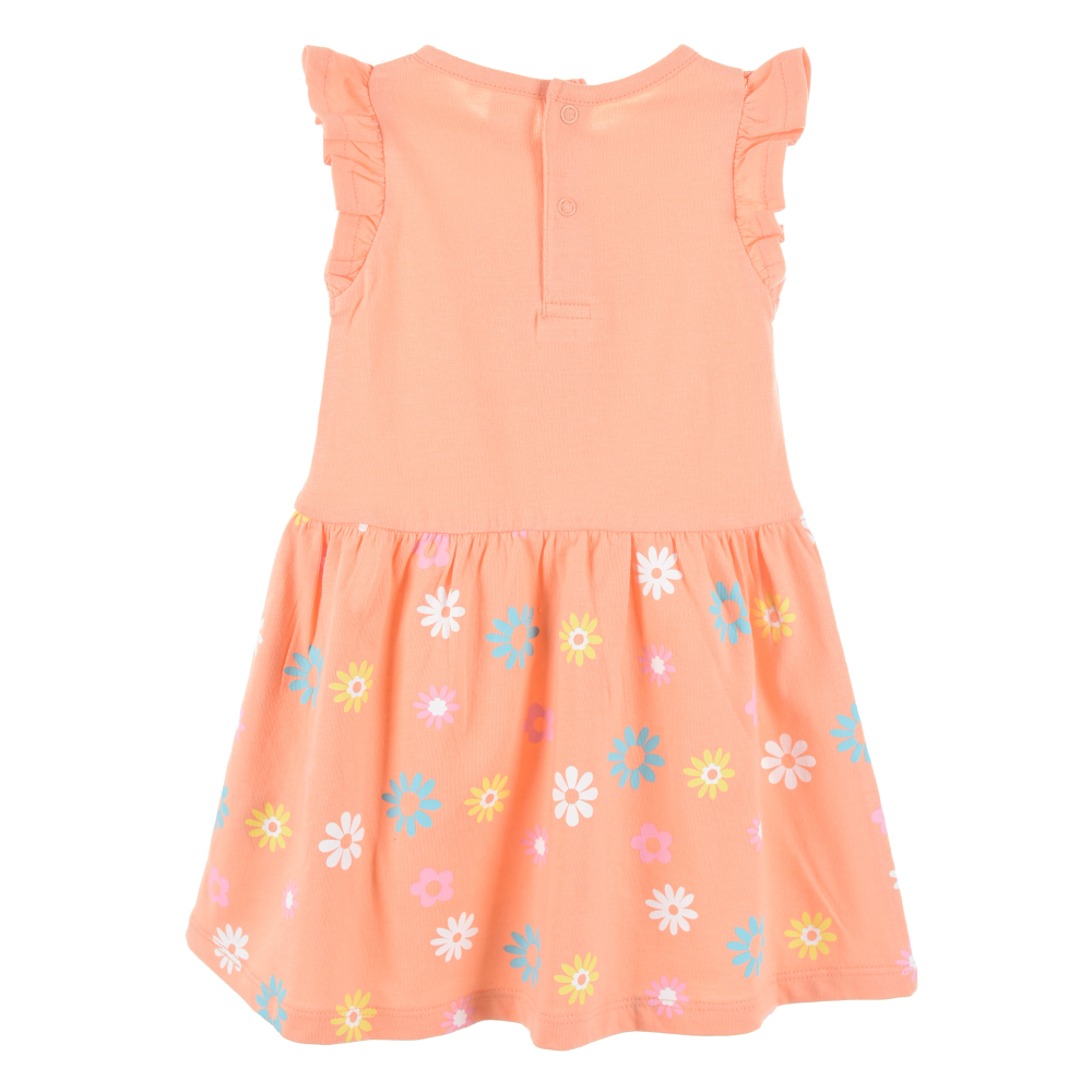 Scamiciata Minnie DISNEY Abito Vestito 100% Cotone Bambina - Ex0007arancio