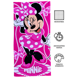 Telo Mare Minnie DISNEY Asciugamano per Bambini in Microfibra CM 140x70 - Min1397