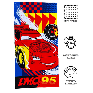 Telo Mare Cars DISNEY Asciugamano per Bambini in Microfibra CM 140x70 - Car1400