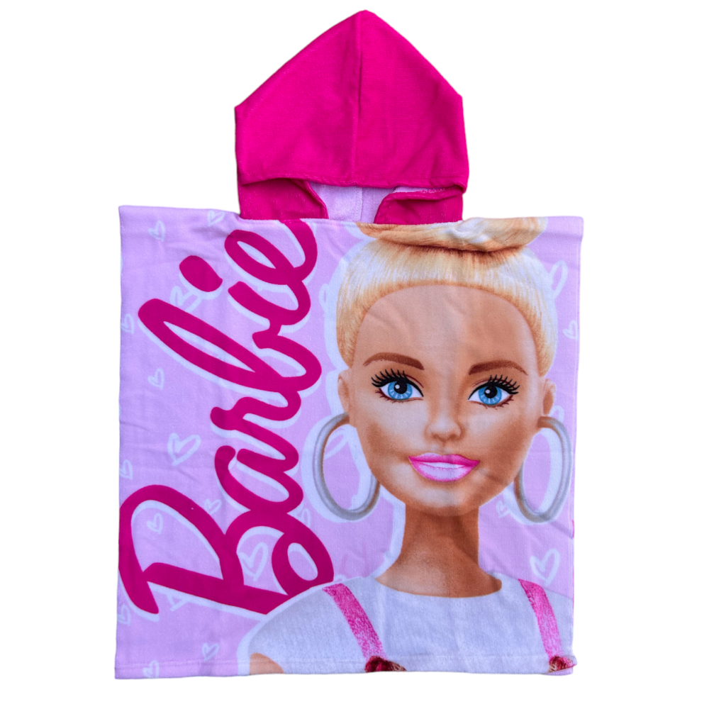 Poncho Mare Barbie 110 X 55 CM Accappatoio per Bambini 100% Pl - Bar1164