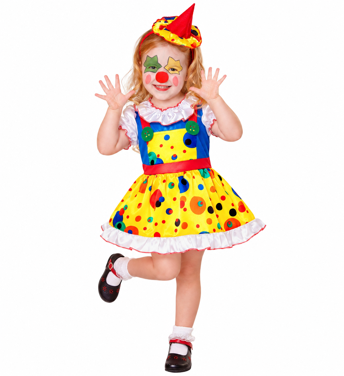 Costume Vestito Abito Travestimento Carnevale Bambina Clown Girl