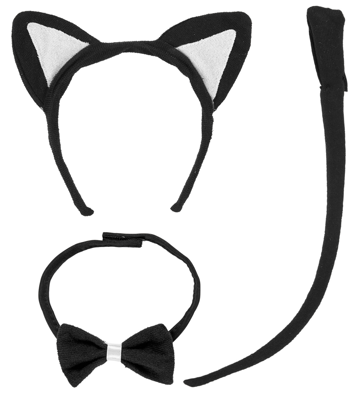 Set Gattina Cerchietto Farfallino Coda Accessori per Abito Vestito Travestimento Carnevale Bambina