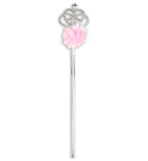 Bacchetta Scettro con Marabou Rosa Accessori per Abito Vestito Travestimento Carnevale Bambina