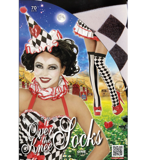 Vestito Carnevale + Accessori Arlecchina Abito Copricapo Scettro Calze 5/7 Anni Travestimento - 1902+1914k+30005