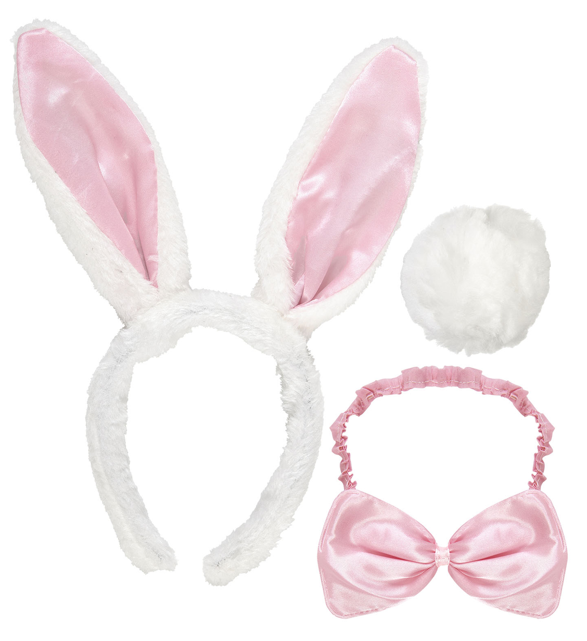 Set Coniglietta Cerchietto Farfallino Coda Accessori Abito Vestito Travestimento Carnevale Bambina