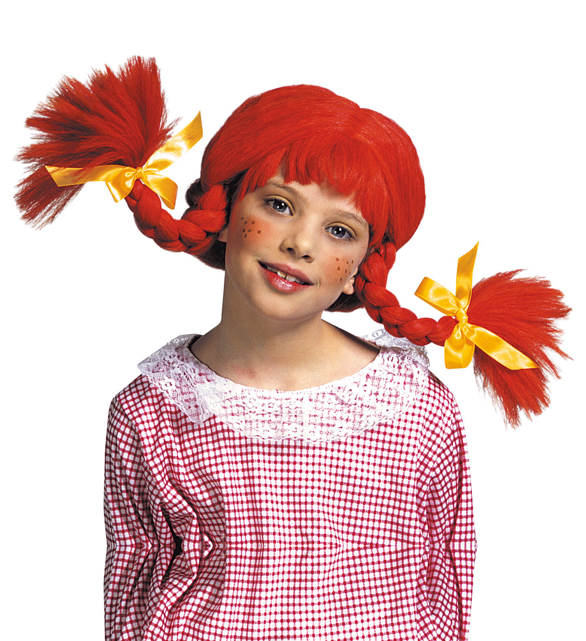 Parrucca Bambina Giocosa con Trecce Accessorio Travestimento Cosplay Pippi Calzelunghe Feste - 6288m