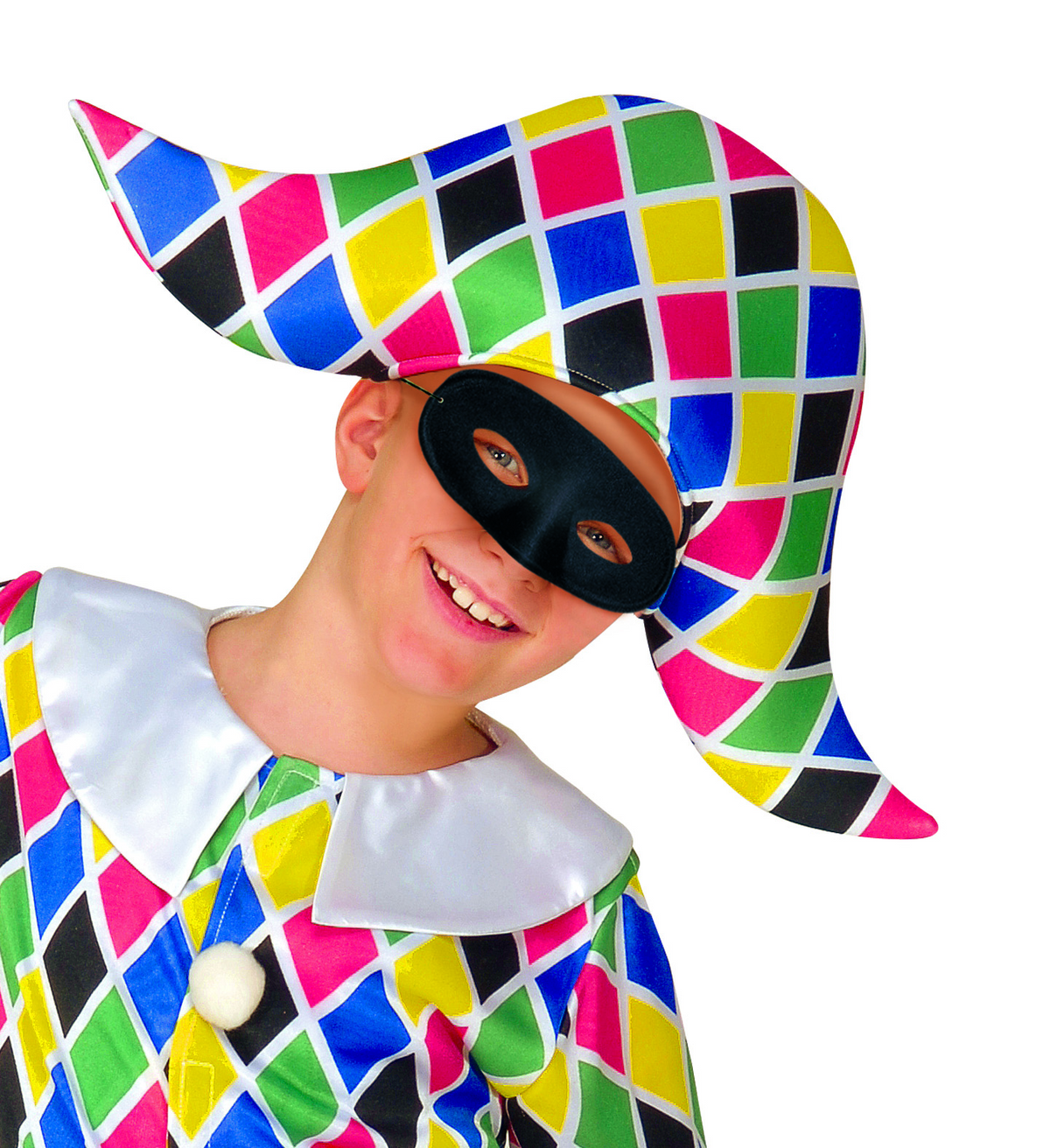 Vestito Carnevale + Accessori Arlecchino Costume Maschera Travestimento (l)