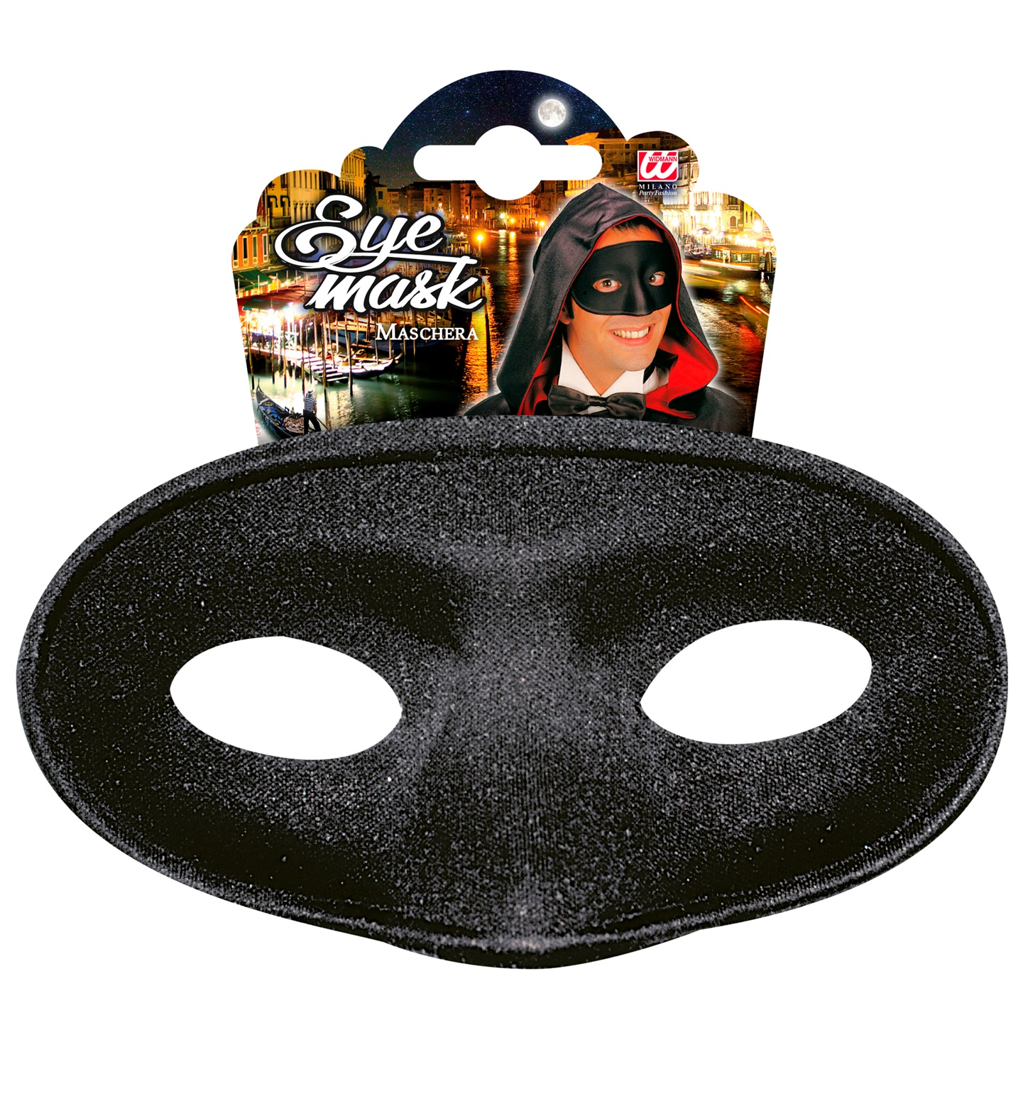 Mascherina Domino Nero Accessori per Abito Vestito Travestimento Carnevale Adulto