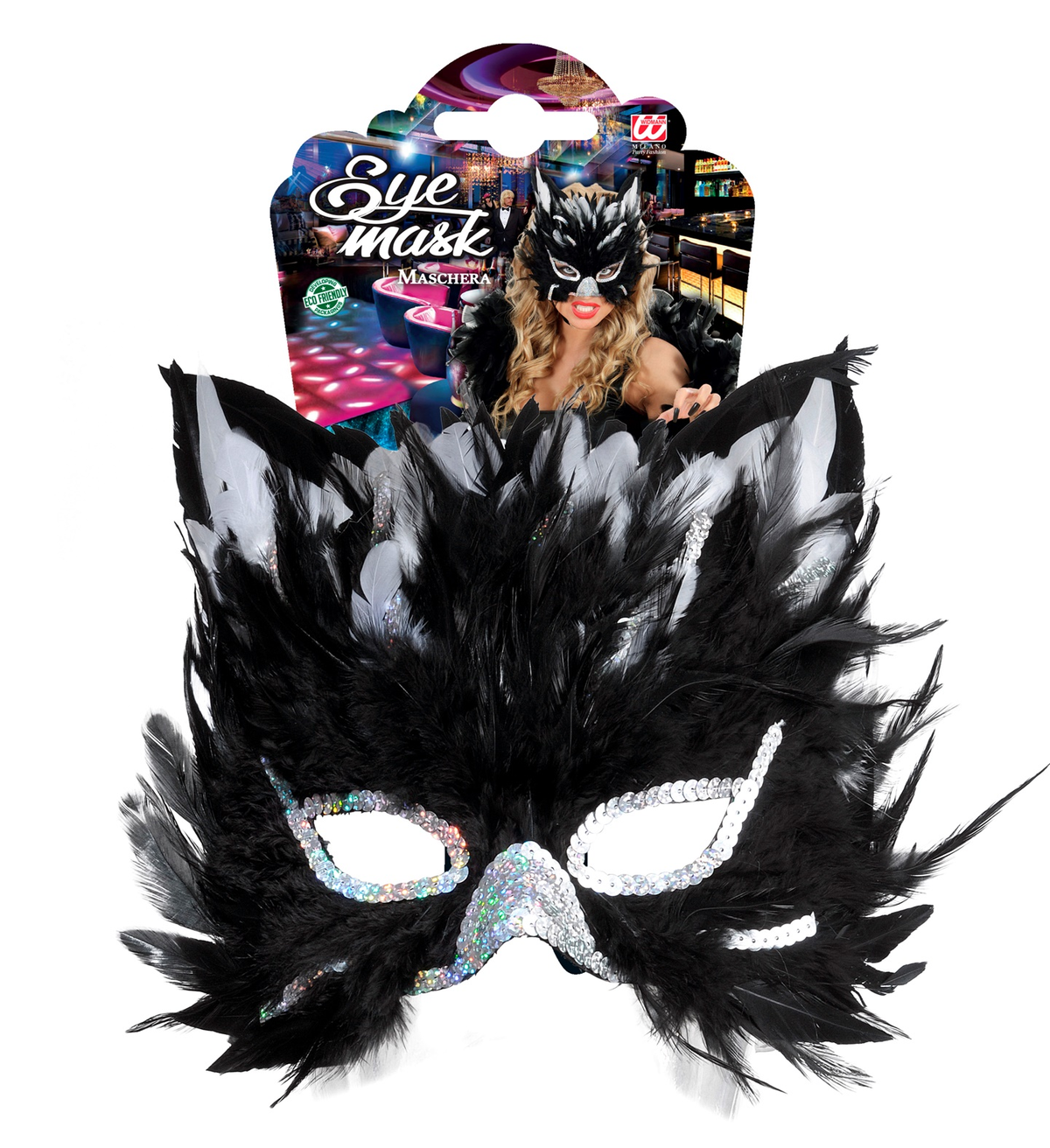 Maschera Gatto in Piume Accessori per Abito Vestito Travestimento Carnevale Bambina