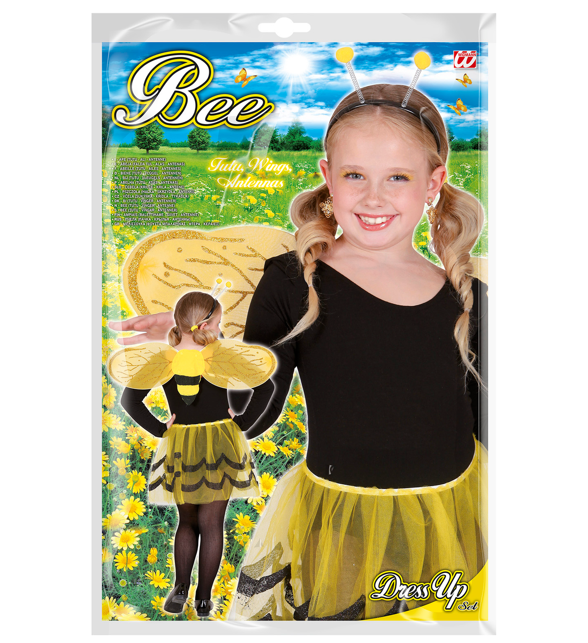 Set Travestimento + Accessori Ape Tutu Ali Antenne Calze Costume Carnevale (4/6 Anni)