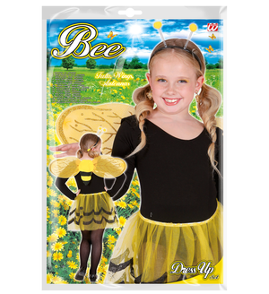 Set Travestimento + Accessori Ape Tutu Ali Antenne Calze Costume Carnevale (1/3 Anni)