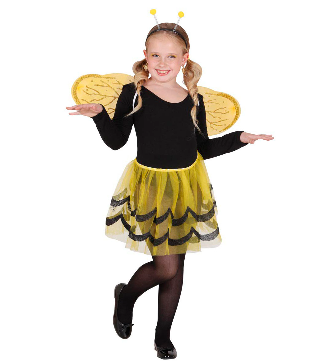 Set Travestimento + Accessori Ape Tutu Ali Antenne Calze Costume Carnevale (7/10 Anni)
