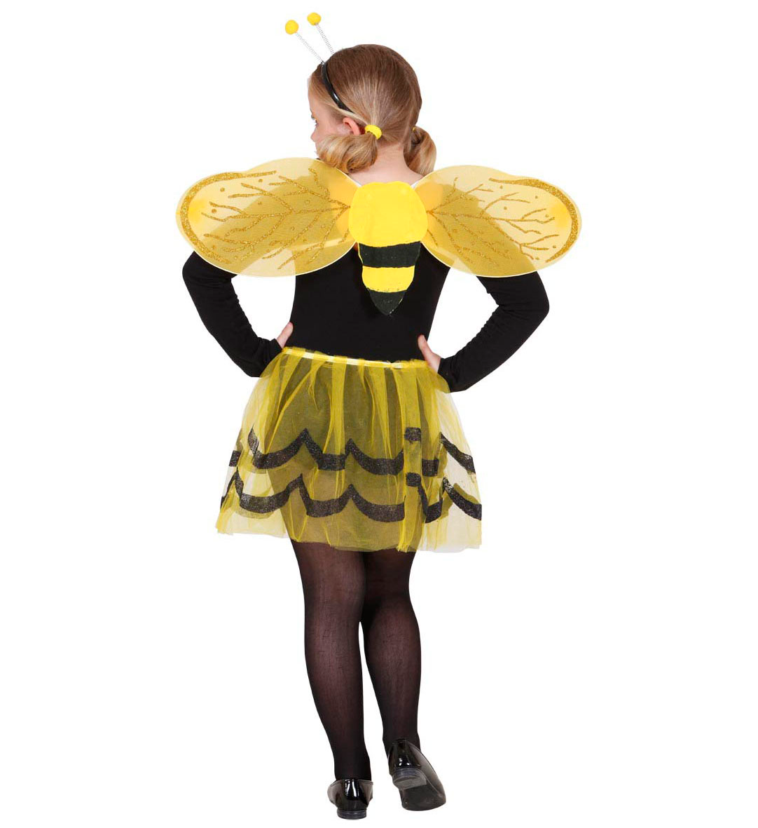 Set Travestimento + Accessori Ape Tutu Ali Antenne Calze Costume Carnevale (7/10 Anni)