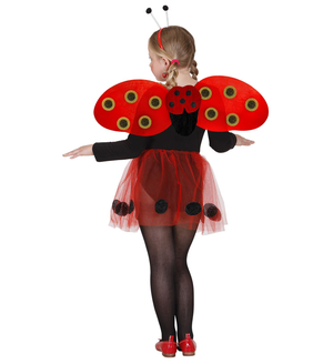 Set Travestimento + Accessori Coccinella Tutu Ali Antenne Caze Costume Carnevale (4/6 Anni)
