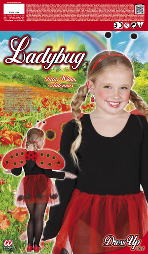 Set Coccinella Accessori Ali Cerchietto Gonna Vestito Travestimento Carnevale Bambina
