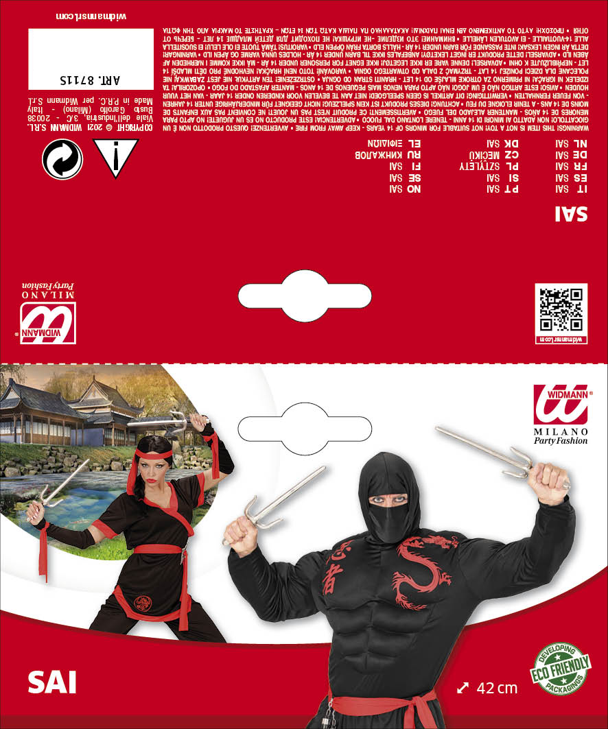 Spada Sai Samurai Accessori per Abito Vestito Travestimento Carnevale Bambino