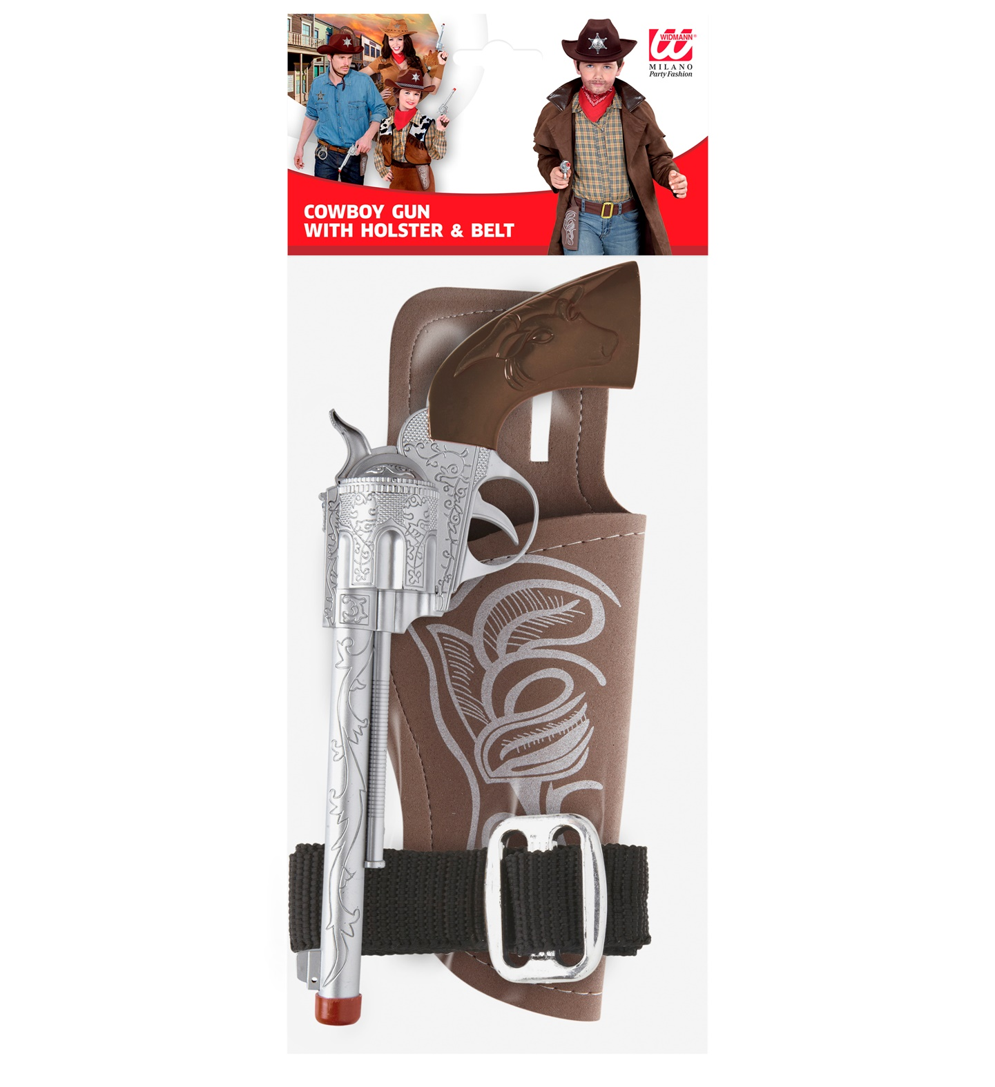 Pistola Cowboy con Fondina e Cintura Accessori per Abito Vestito Travestimento Carnevale Bambino