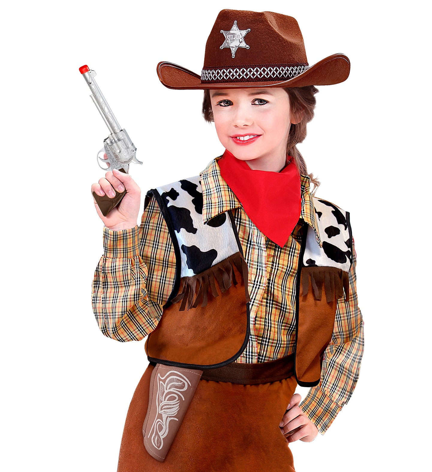 Pistola Cowboy con Fondina e Cintura Accessori per Abito Vestito Travestimento Carnevale Bambino