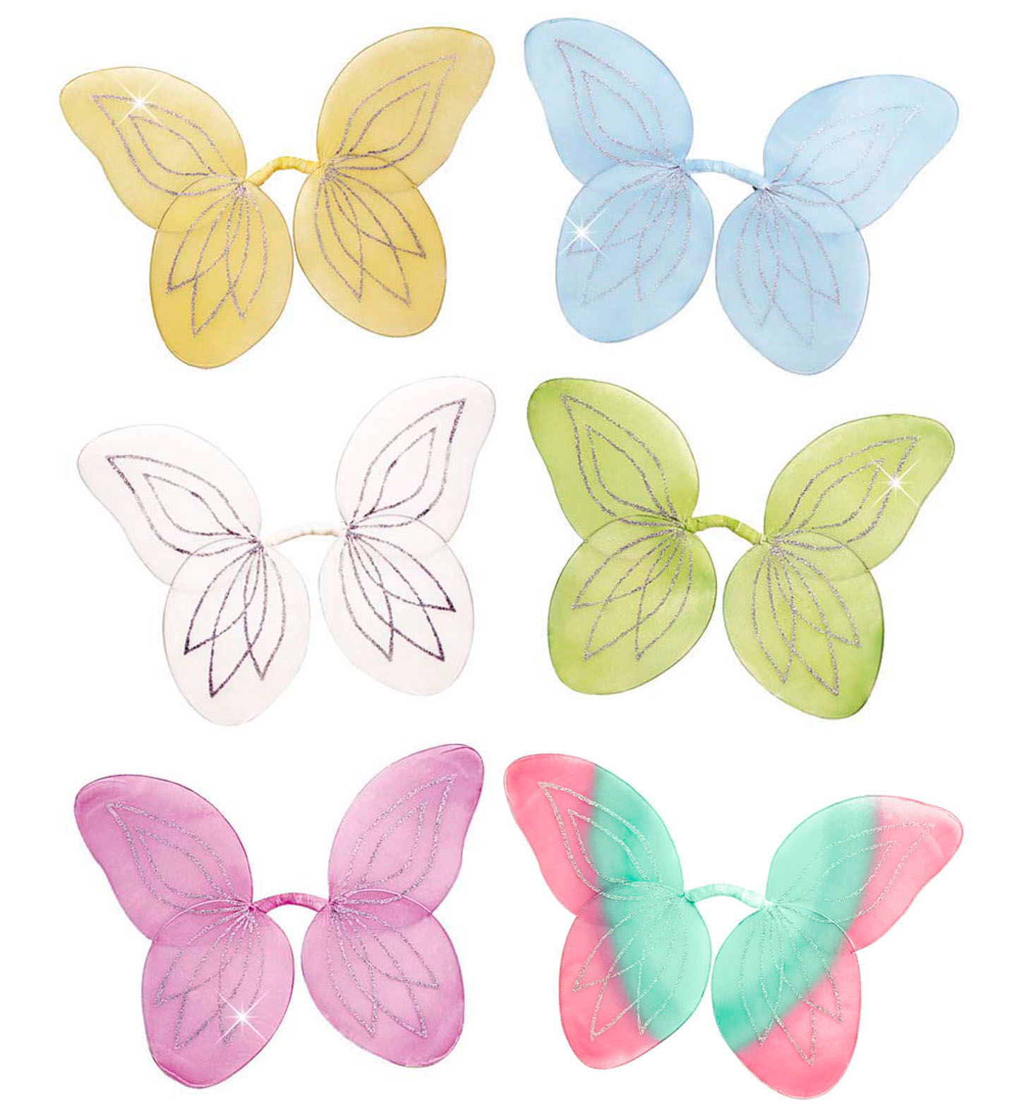 Ali Fatina Glitter Modellabili Assortite in Vari Colori Pastello per Vestito Carnevale Bambina