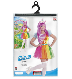 Vestito Carnevale + Accessori Unicorno Abito Copricapo Parrucca Travestimento (m)