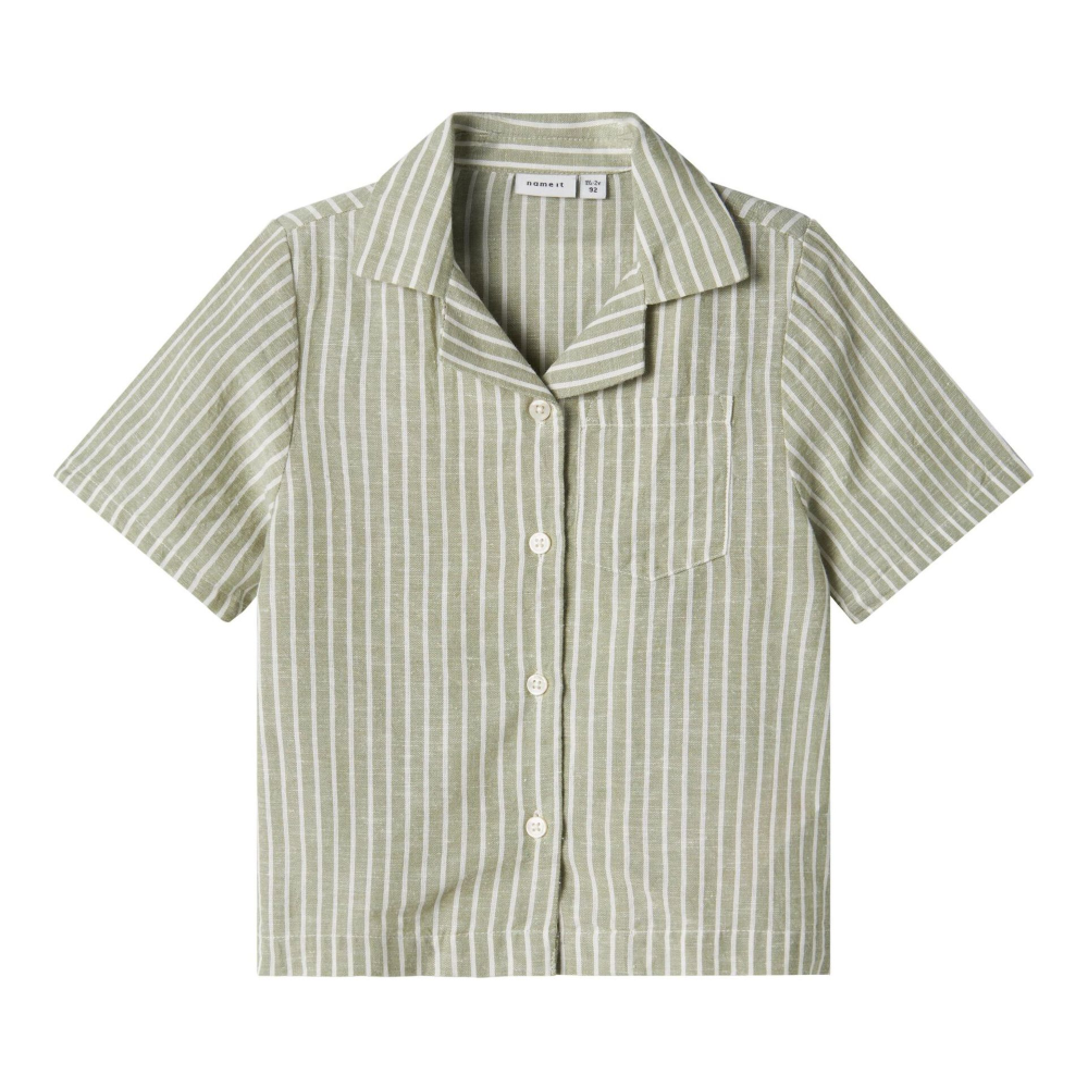 Camicia Maniche Corte Misto Lino Bambino - 13229475
