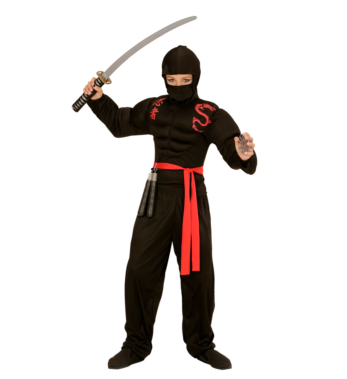 Costume Vestito Abito Travestimento Carnevale Bambino Super Ninja Muscoloso
