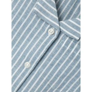 Camicia Maniche Corte Misto Lino Bambino - 13229475celeste
